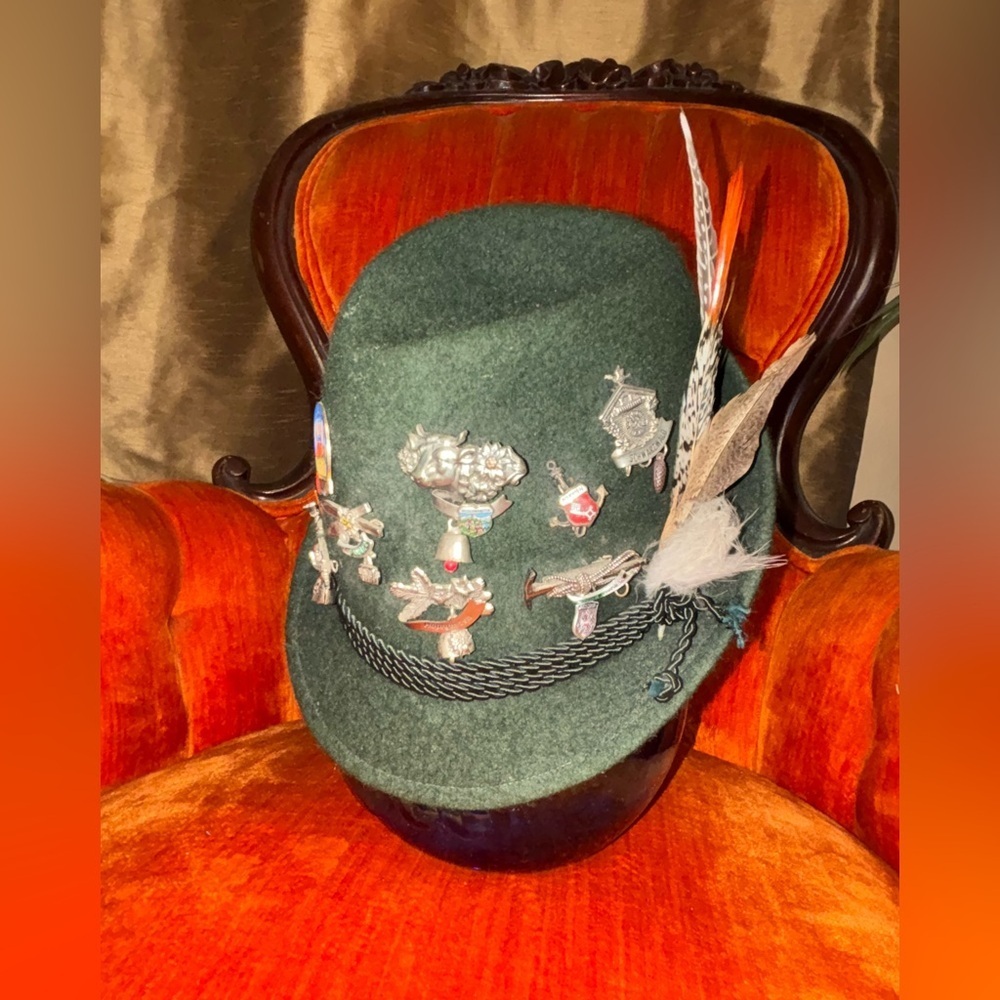 Vintage Wool Green Capa Oktoberfest-fest Original Bavarian hunting hat. 55 - Picture 2 of 15